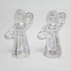 Silvestri Angels Iridescent Musical Christmas‎ Glass Figurines- Lot of 2